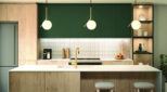 Cuisine avec couleur primaire verte